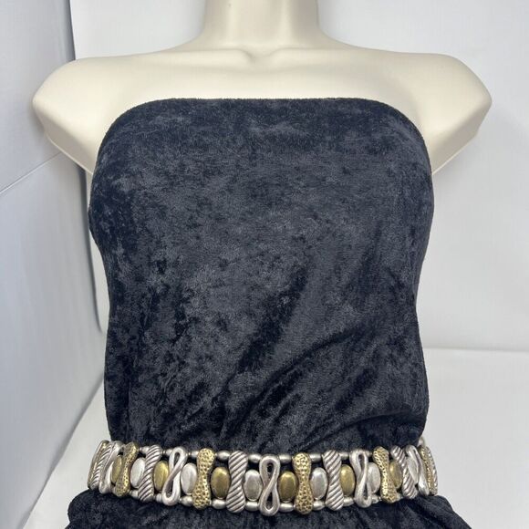 Chicos Belt Chain Heavy Brass And Silver Tone Brutalist Up To 40" Waist Infinity - Picture 1 of 11